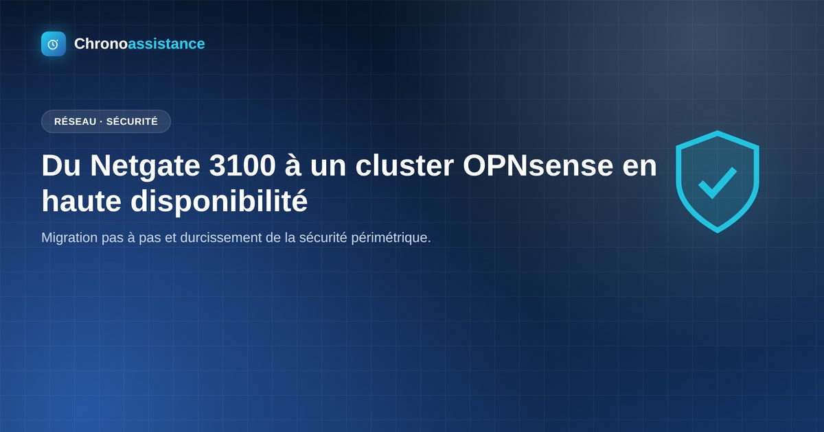Migration Netgate 3100 vers un cluster OPNsense en haute disponibilité