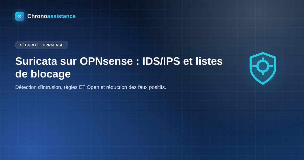 Suricata sur OPNsense : IDS/IPS et listes de blocage